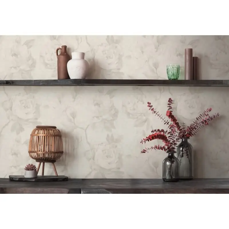 Bestpreis Premium Vliestapete Blumen / Floral Grau mit Weiß - Pintwalls III (KG-176950)
