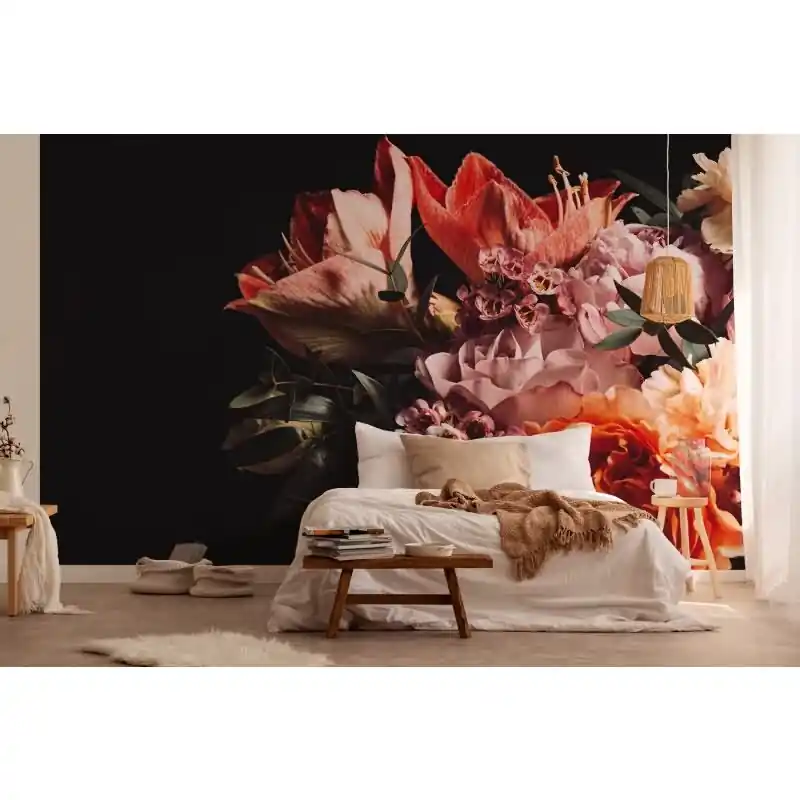 Elegante Vliestapete Bunt-Blumen / Floral - Exklusiv WALL LOVE (KG-176986) Neue Kollektion