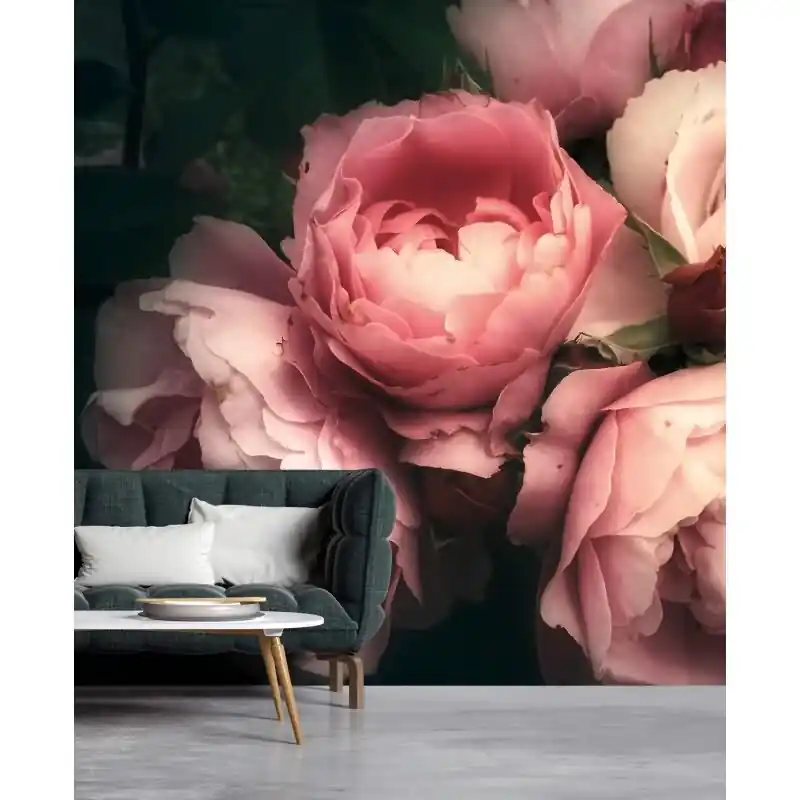 Blumen / Floral Vliestapete in Beige & Rosa - WALL LOVE von AS-Creation (KG-176987) Neu Im Sortiment