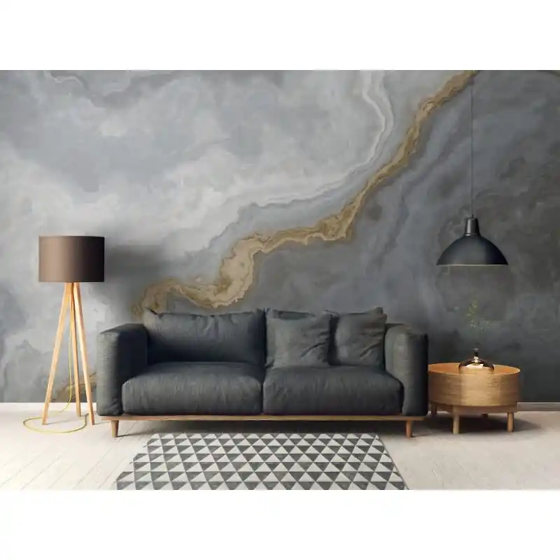 Abverkauf Marmor-Muster Vliestapete im Gold-Ton - WALL LOVE Serie (KG-176990)