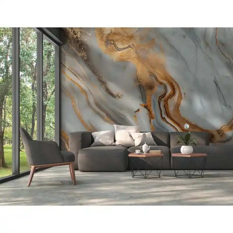 Beige Marmor-Design Vliestapete - WALL LOVE Kollektion (KG-177009) Geprüft