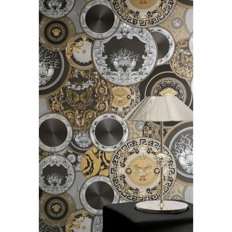 Elegante Vliestapete Schwarz-Art Déco - Exklusiv Versace 6 (KG-177039) Markenware