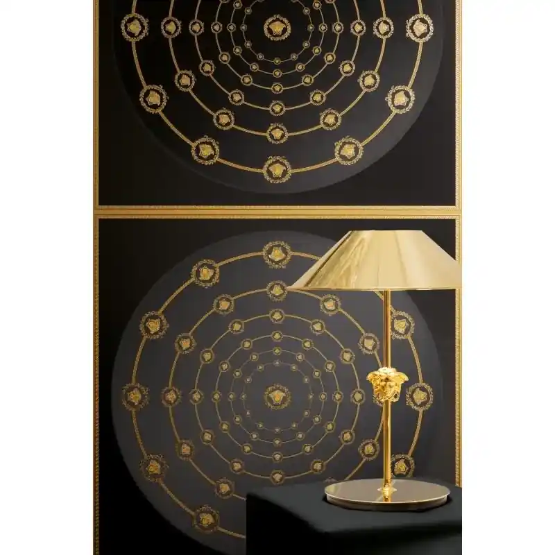 Billig Stilvolle Art Déco-Tapete Schwarz mit Grau aus Versace 6 (KG-177065)