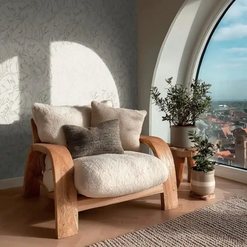 Garantierte Lieferung Stilvolle Botanical & Dschungel-Tapete Beige mit Grün aus Vibes & Styles (KG-177086)