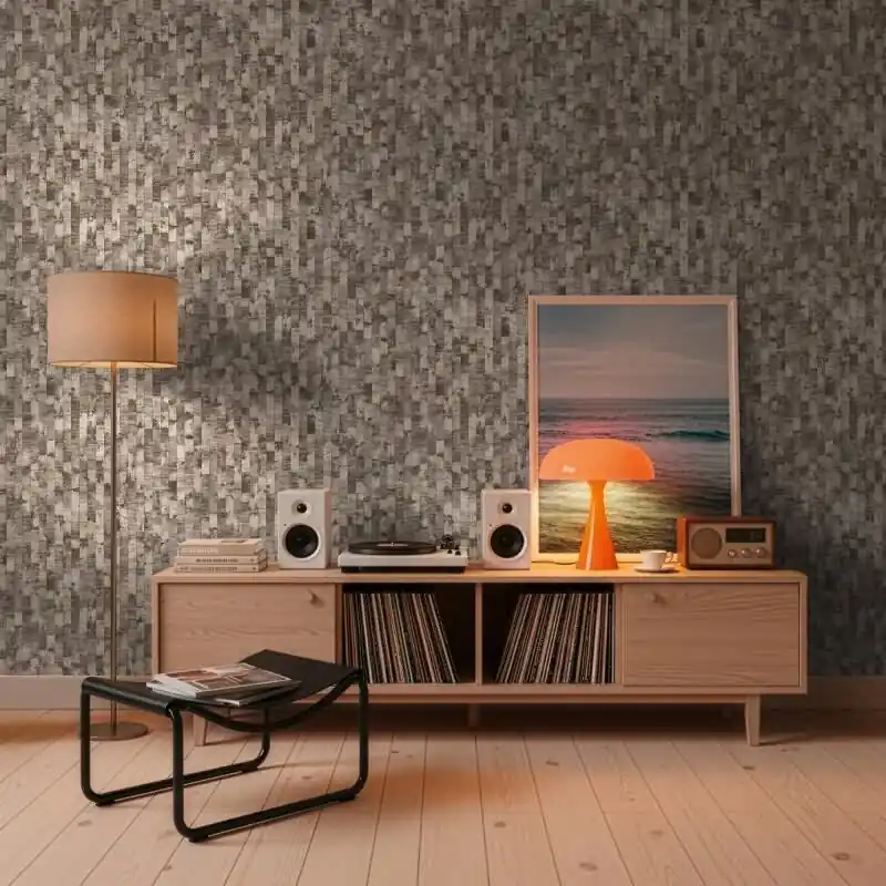 Bestseller Stilvolle Muster-Tapete Grau mit Beige aus Vibes & Styles (KG-177089)