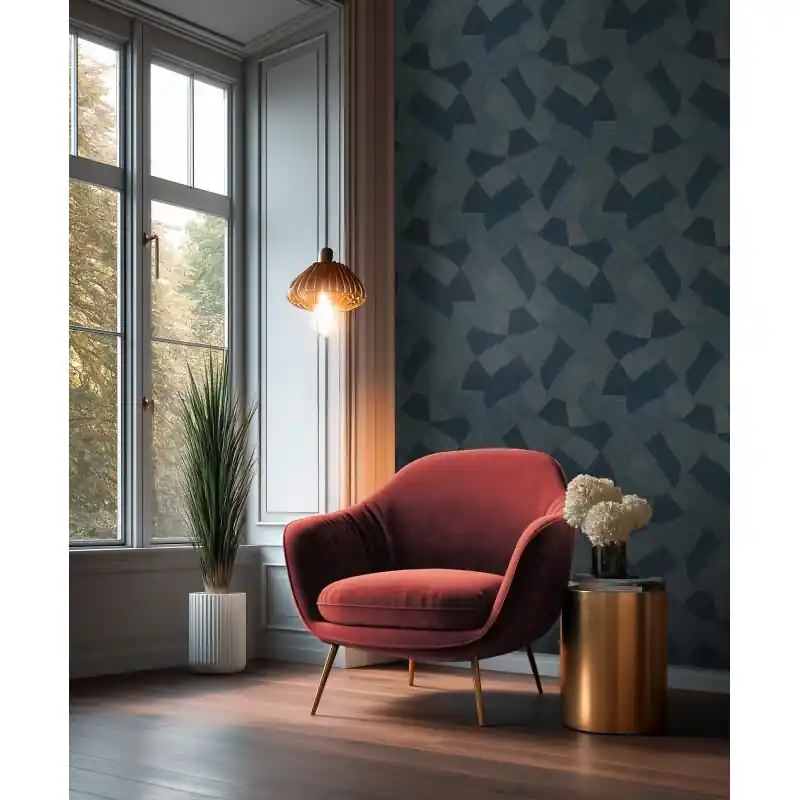 Top-Seller Edle Vliestapete mit Muster in Blau & Beige (Cuba II) (KG-177172)