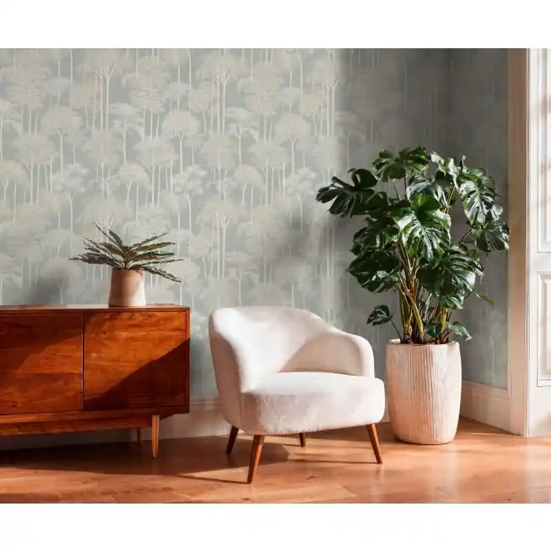 Bestseller Edle Vliestapete mit Bäume & Wald in Beige & Grün (Cuba II) (KG-177180)