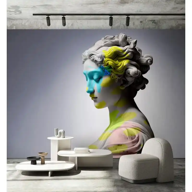 Clio Designtapete - Grau, Silber & Gelb, Blauiger 3d & optische täuschung-Muster fuer moderne Raeume von AS-Creation (KG-177196) Top-Seller
