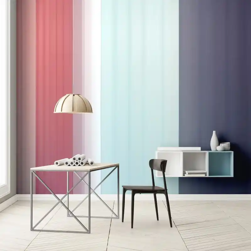 Co-Colores 2 Kunsttapete - Rot, Bordeaux & Grau, Silber, Blauiger kunst-Effekt in Vliestechnik von Walls by Patel 4 (KG-177226) Solange Der Vorrat Reicht