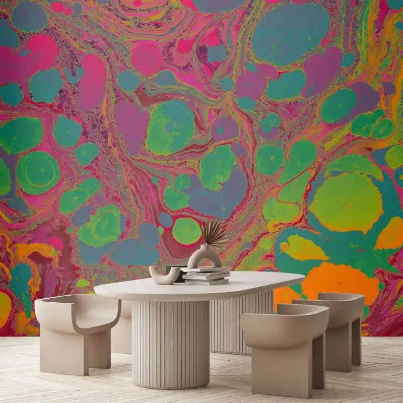Heißes Angebot Flow Dekorationstapete - Pink & Lila, Flieder, Grüniger kunst auf hochwertigem Vlies von AS-Creation (KG-177234)