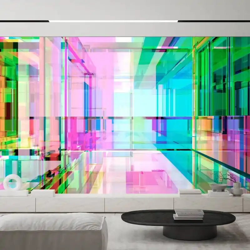 Focus Dekorationstapete - Bunt & Pink, Grüniger kunst auf hochwertigem Vlies von AS-Creation (KG-177236) Sofort Bestellen
