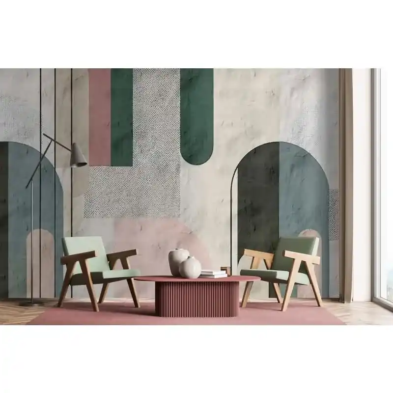 Bogeta - Grau, Silber & Grün, Blauiger Moderne Wandgestaltung mit vliestapete von AS-Creation (KG-177262) Kracherpreis