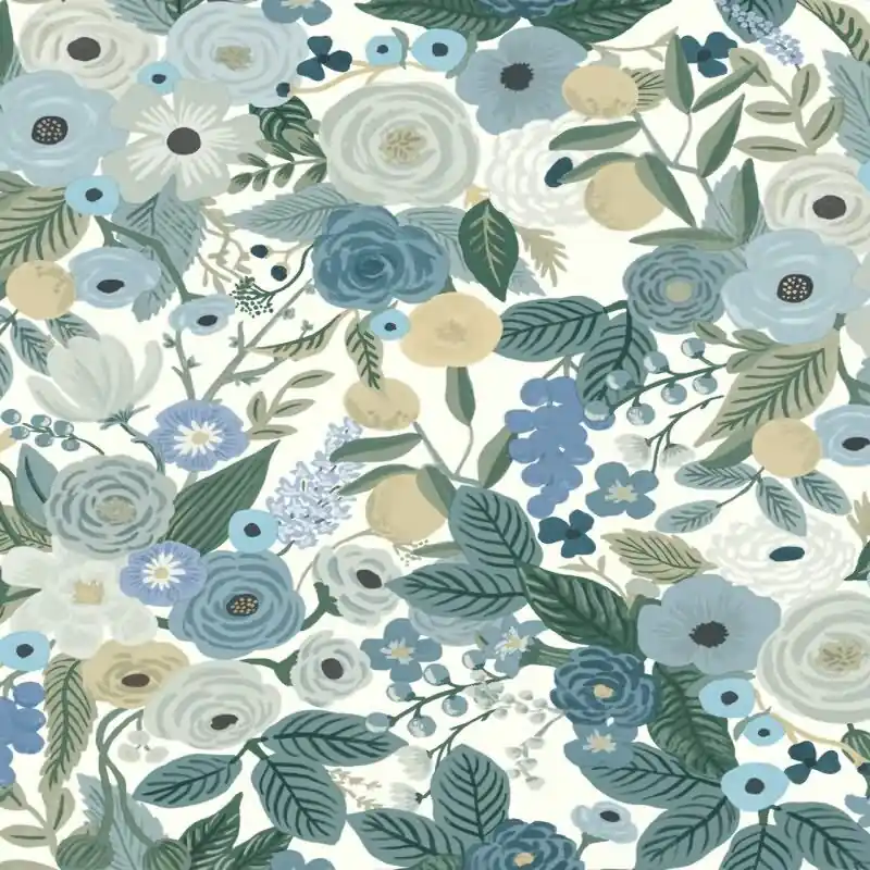 Abverkauf Papiertapete Blau blühende Eijffinger Rifle Paper Co. (KG-177359)