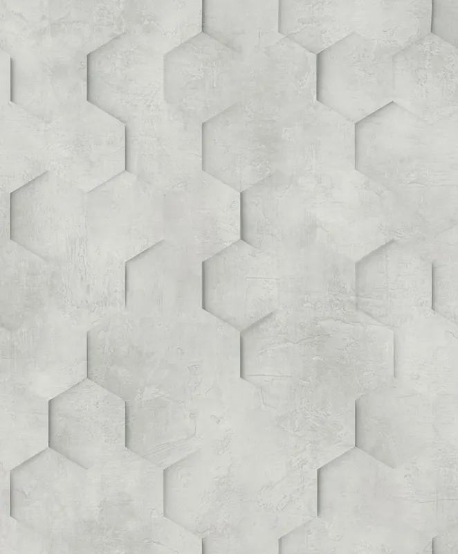 Finale Aktion Geometrische Tapete, Grau, Hexagone, 34159, Loft Superior, Marburg