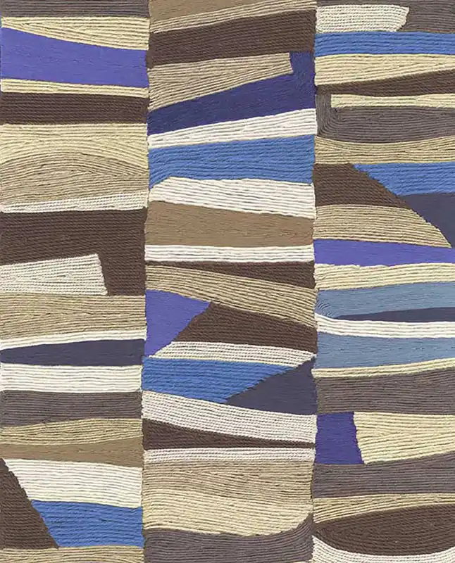 Sonderangebot Vliestapete, blau-beige, Mattenimitat, 340572, Groovy, Eijffinger