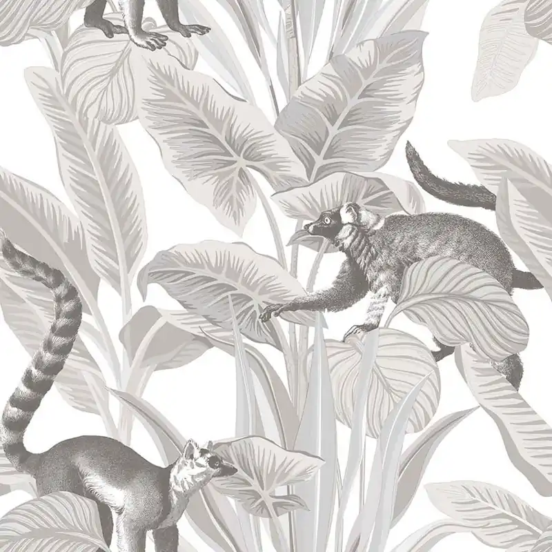 Vliestapete, weiß, Blätter, Tiere, 15531, Botany House, Cristiana Masi by Parato Echt