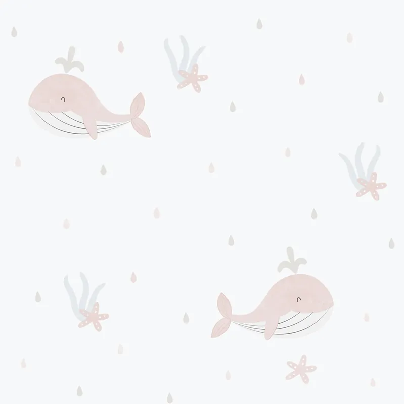 Markenprodukt Kinder Vliestapete, rosa, Wale, 281-1, Enzo, ICH Wallcoverings