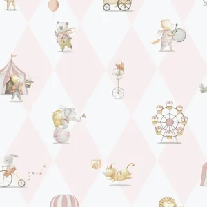 Schneller Versand Kinder Vliestapete, rosa, Tiere, 282-1, Enzo, ICH Wallcoverings