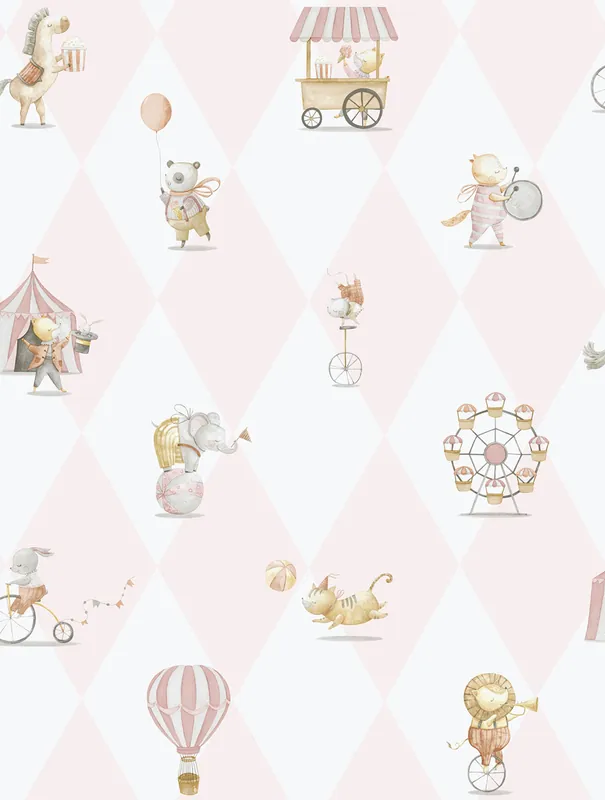 Schneller Versand Kinder Vliestapete, rosa, Tiere, 282-1, Enzo, ICH Wallcoverings