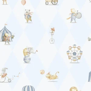 Sichere Zahlung Kinder Vliestapete, blau, Tiere, 282-2, Enzo, ICH Wallcoverings