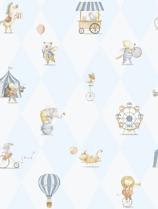 Sichere Zahlung Kinder Vliestapete, blau, Tiere, 282-2, Enzo, ICH Wallcoverings