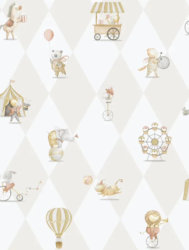 Kinder Vliestapete, grau-beige, Tiere, 282-3, Enzo, ICH Wallcoverings Beliebt