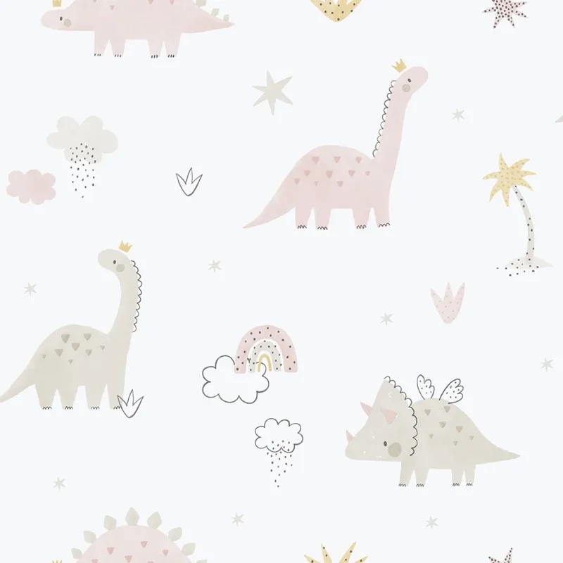 Kinder Vliestapete, rosa, Dinosaurier, 283-1, Enzo, ICH Wallcoverings Angebot