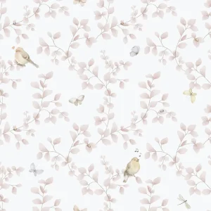 Must-Have Kinder Vliestapete, rosa, Vögel, 284-1, Enzo, ICH Wallcoverings