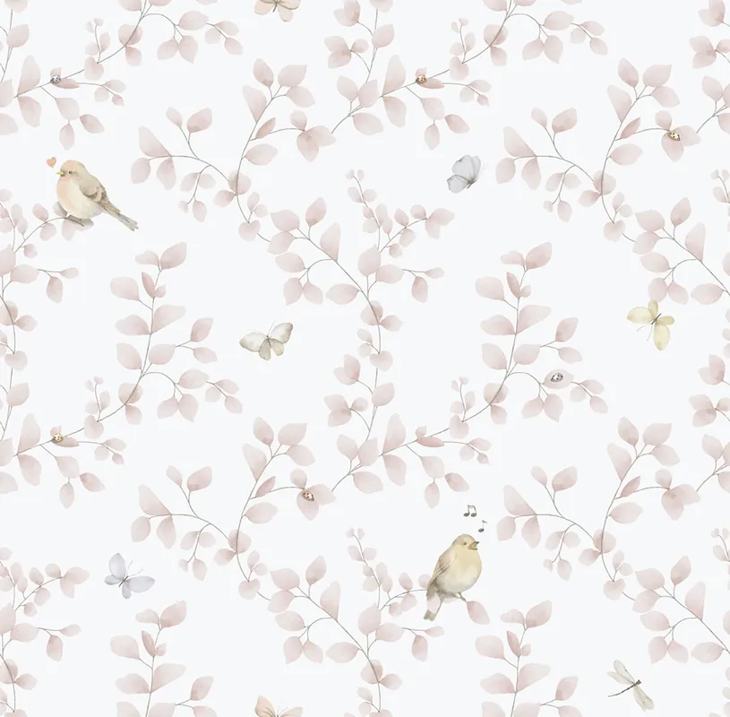 Must-Have Kinder Vliestapete, rosa, Vögel, 284-1, Enzo, ICH Wallcoverings