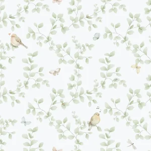 Kinder Vliestapete, grün, Vögel, 284-3, Enzo, ICH Wallcoverings Bestpreis