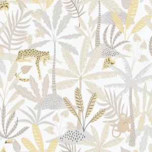 Garantierte Lieferung Kinder Vliestapete, grau-beige, Dschungel, 286-3, Enzo, ICH Wallcoverings