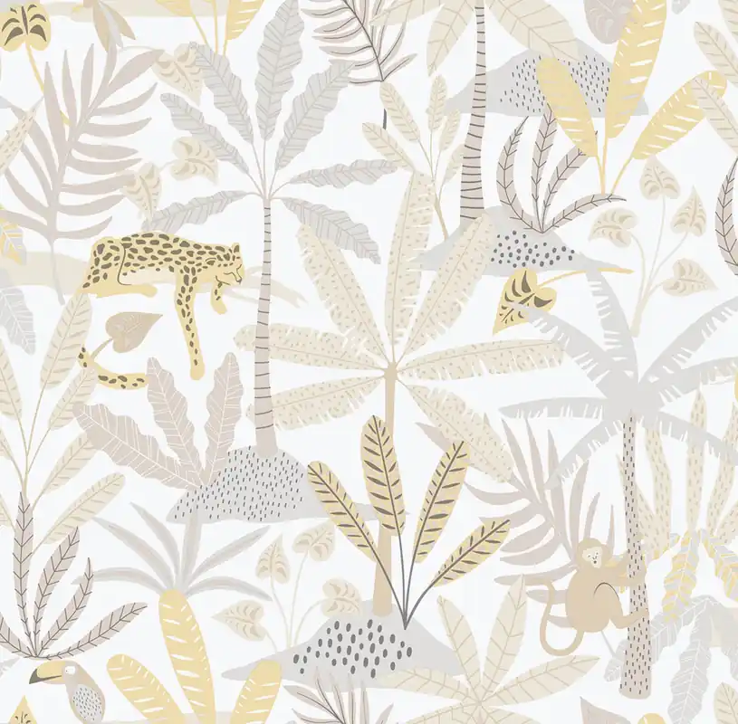 Garantierte Lieferung Kinder Vliestapete, grau-beige, Dschungel, 286-3, Enzo, ICH Wallcoverings