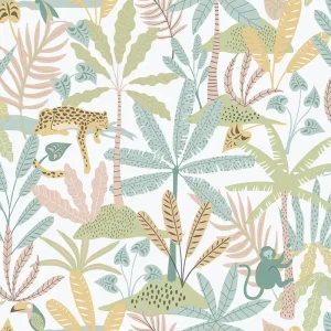 Kinder Vliestapete, grün, Dschungel, 286-4, Enzo, ICH Wallcoverings Preisknaller