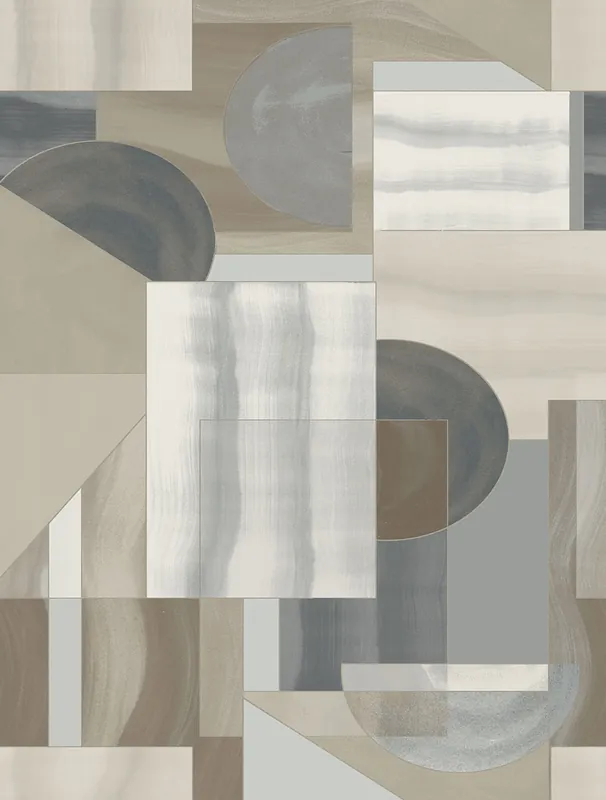Günstig Geometrische Vlies-Fototapete, grau-beige, FW4009-5, Feature Walls, Decoprint