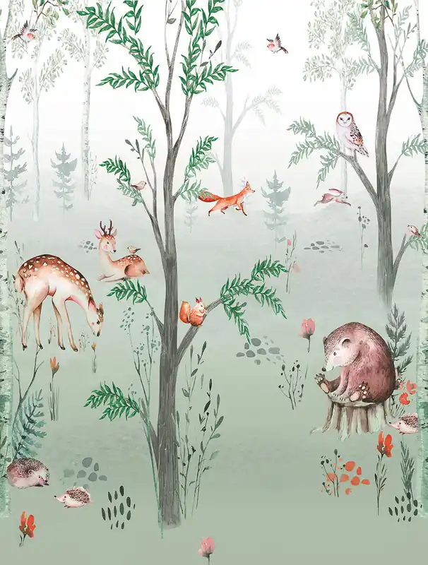 Ausverkauf Kinderfototapete, Waldtiere, CW6041-1, Cute Walls, Decoprint
