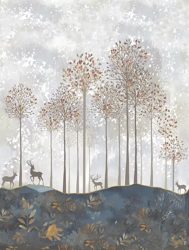 Preiswert Kinderfototapete, Hirsch, Wald, CW6047-1, Cute Walls, Decoprint