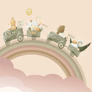 Zertifiziert Kinderfototapete, Tiere, Regenbogen, CW6002-2, Cute Walls, Decoprint