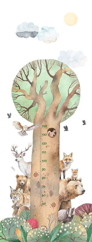 Neu Kinderfototapete / Metermaß, Baum, Tiere, CW6060-1, Cute Walls, Decoprint