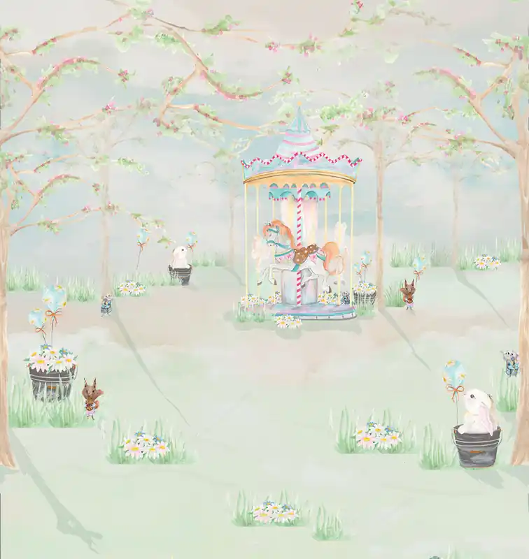 Kinderfototapete, Karussell, CW6111-1, Cute Walls, Decoprint Echt
