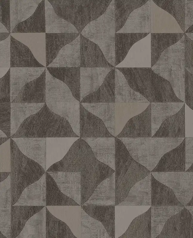 Geometrische Vliestapete, braun-grau, 340324, Sensory Eijffinger Markenprodukt