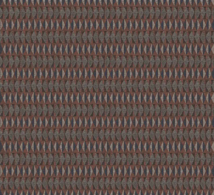 Geometrische Vliestapete, braun-blau, Ethno, AMA205, Amani, Masureel Preisreduziert