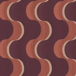Abverkauf Vliestapete, burgund-braun, 3D-Wellen, RHA104, Rhapsody, Masureel