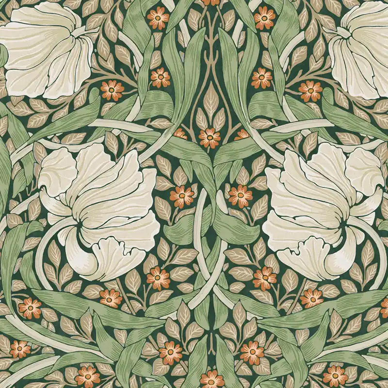 Vliestapete, grün-beige, Blumen, 124242, William Morris At Home Must-Have