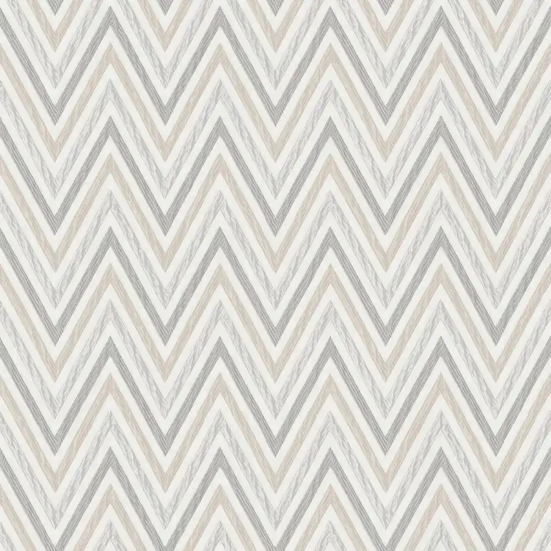 Geometrische Vliestapete, grau-beige, Zickzack-Muster, 1509-3, Vera, AdaWall Markenprodukt