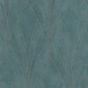 Grüne Tapete mit geometrischen Mustern, Art Deco, L85604, Elegance, Ugepa Versand Am Gleichen Tag