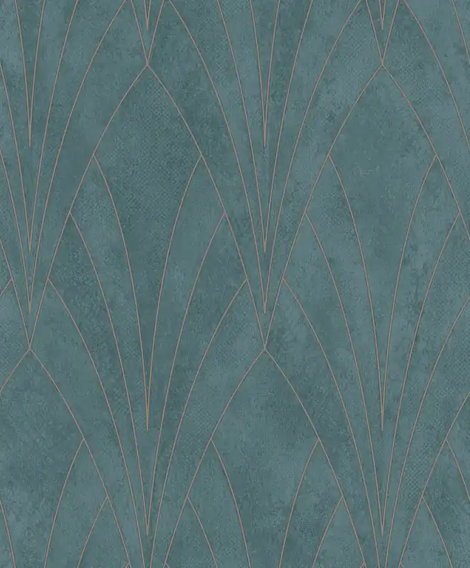 Grüne Tapete mit geometrischen Mustern, Art Deco, L85604, Elegance, Ugepa Versand Am Gleichen Tag