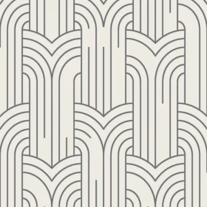 Weiß-silberne Tapete mit geometrischen Mustern, Art Deco, M42129, Elegance, Ugepa Versand Am Gleichen Tag