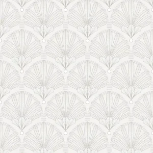 Weiß-silberne Tapete Art Deco, M53300, Elegance, Ugepa Geprüft