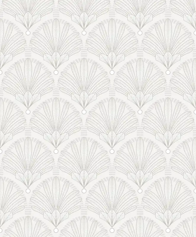 Weiß-silberne Tapete Art Deco, M53300, Elegance, Ugepa Geprüft