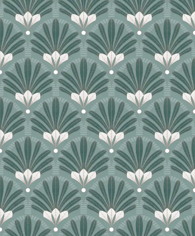 Grüne Tapete Art Deco, M53304, Elegance, Ugepa Sonderangebot